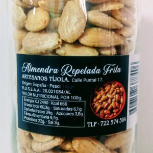 ALMENDRA FRITA REPELADA (bote cristal 400gramos netos)