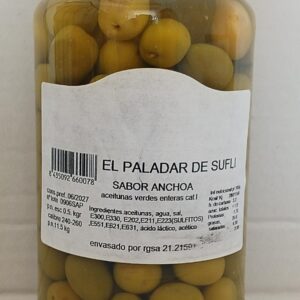 aceituna verde sabor anchoa(500gramos)